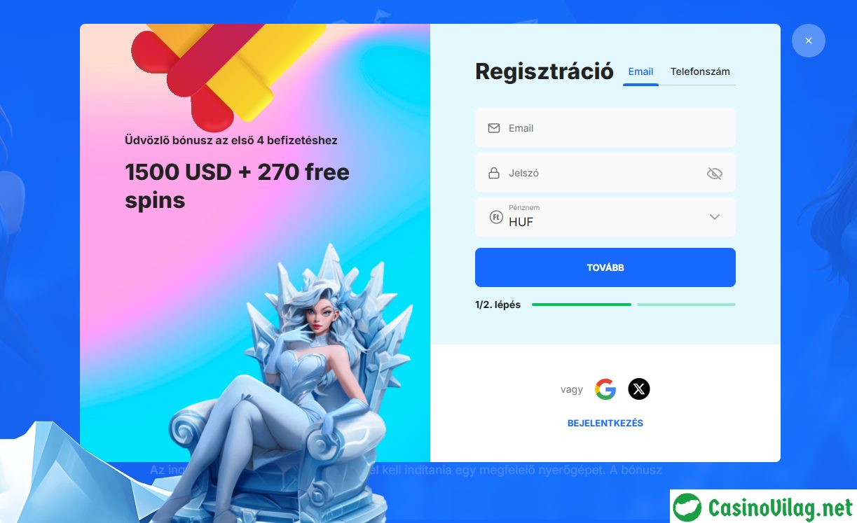 Ice Casino - Regisztráció