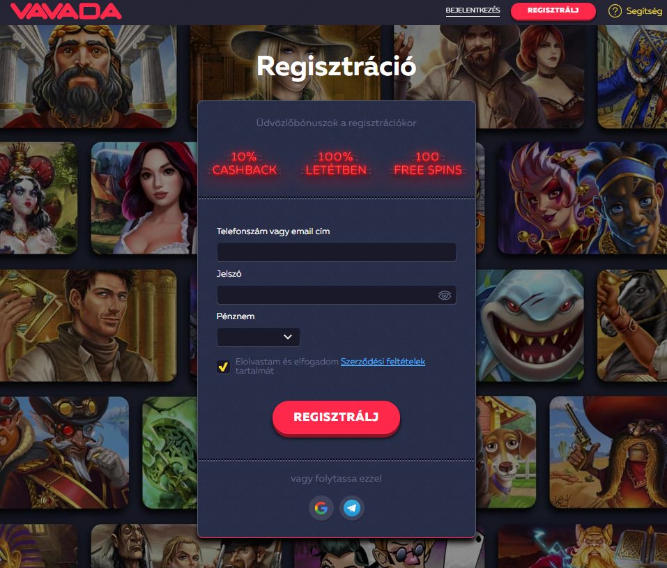 Vavada Casino - Regisztráció